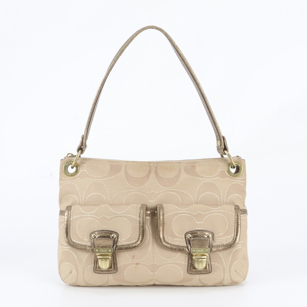 Coach Signature 18980 Leather Shoulder Bag, One-Shoulder Tote Handbag for Women